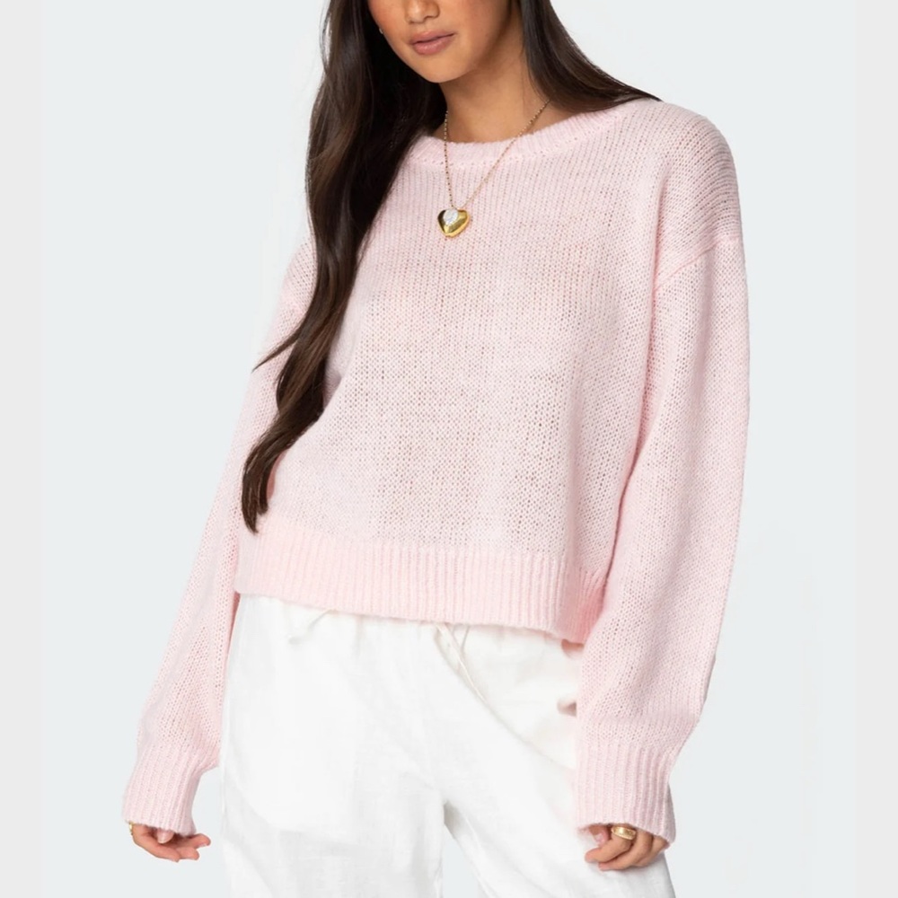 Edikted soft pink knit sweater